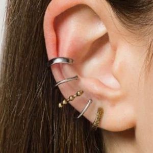 Alexander McQueen embellished silver/gold Ear Cuff